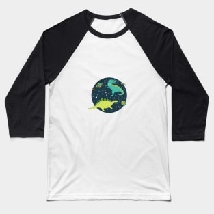 Dinosaur Space Adventure Baseball T-Shirt